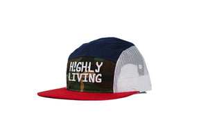 Highly Living 5 Panel Camo Mesh Camp Hat