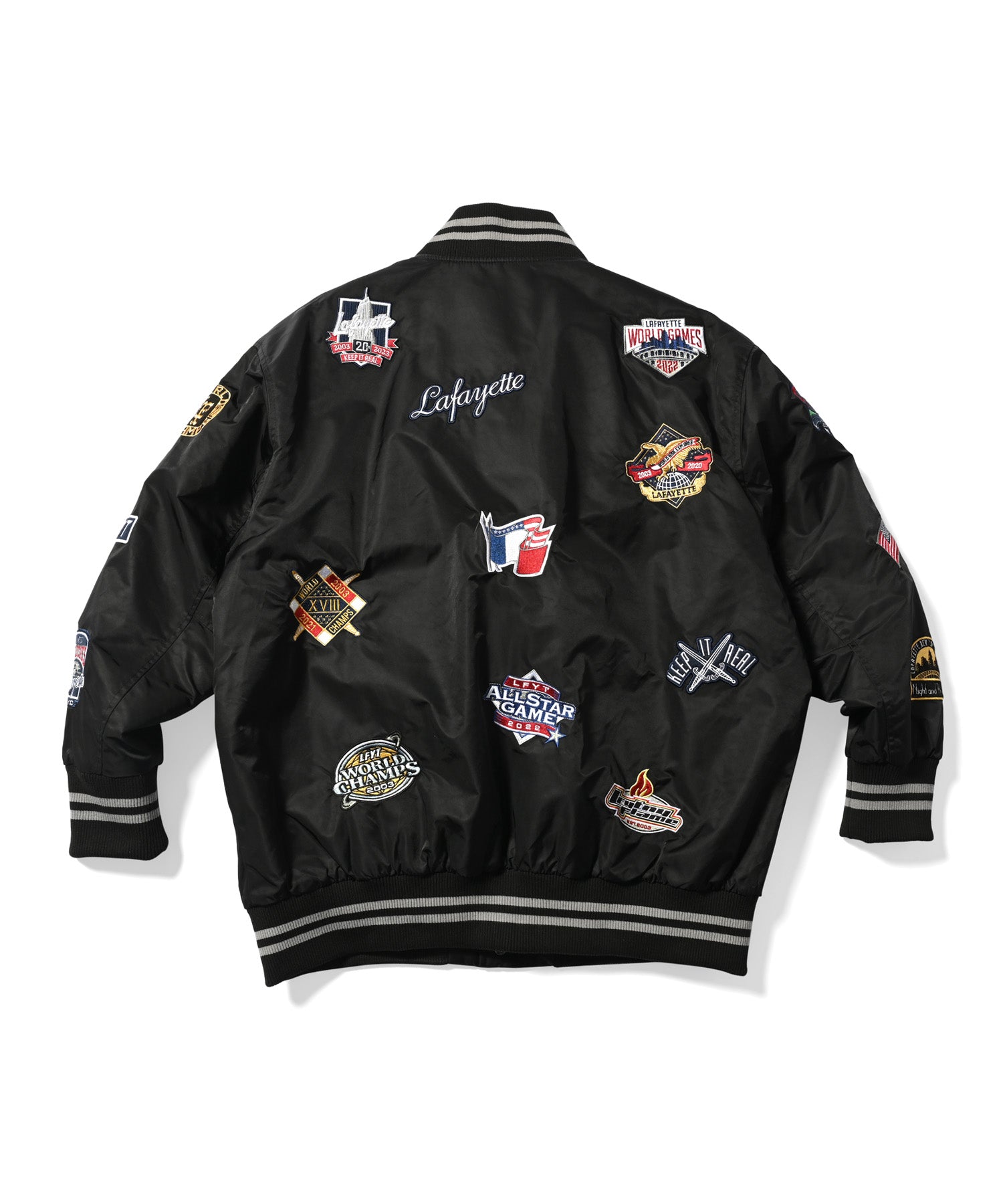 LFYT All Over Emblem Stain Varsity Jacket – PRIVILEGE New York
