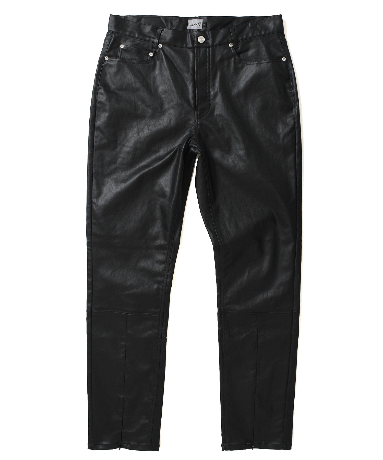 Wanna "CULT TRUE" Front Flared Pants Eco Leather