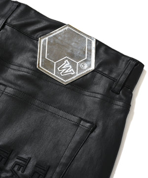 Wanna "CULT TRUE" Front Flared Pants Eco Leather