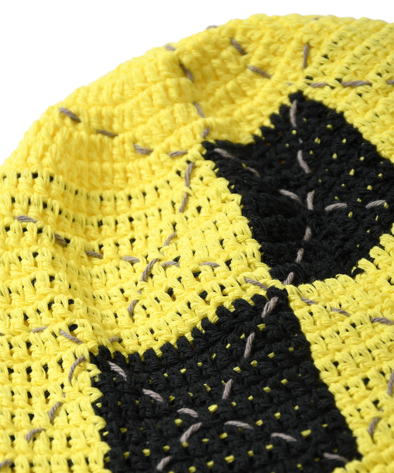 Wanna Crochet Flag Knit Hat Green & Yellow